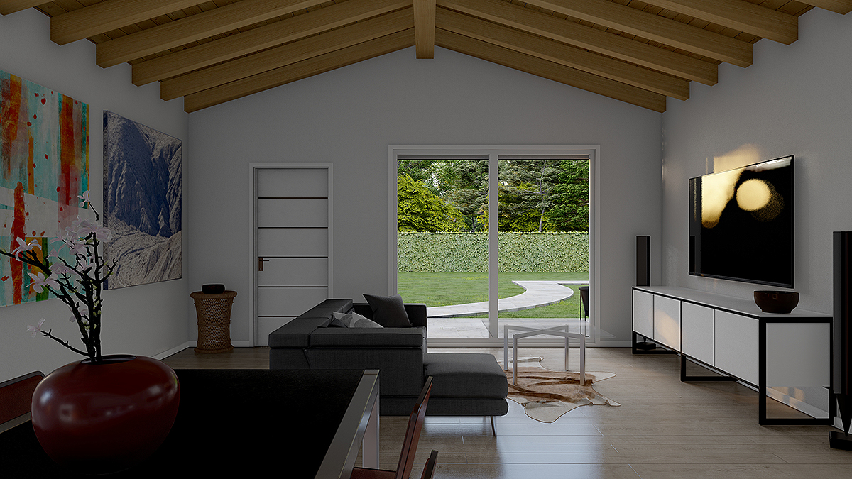 Piazzola Rendering - Living Wood House